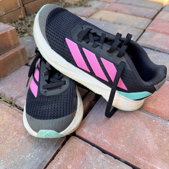 adidas Other - Adidas‎ girls Black and Pink Running Shoes size 1